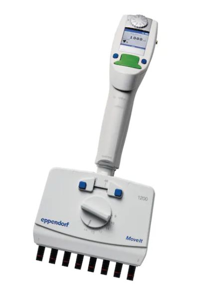 图片 Eppendorf Xplorer® plus Move It®, 8 道, 9 mm 吸嘴间距, 可调量程, 50 – 1,200 µL, 绿色