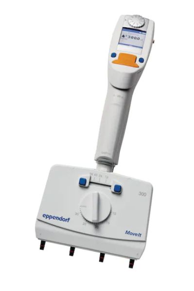 图片 Eppendorf Xplorer® plus Move It®, 4 道, 9 mm 吸嘴间距, 可调量程, 15 – 300 µL, 桔黄色