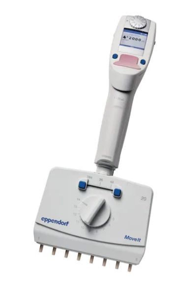 图片 Eppendorf Xplorer® plus Move It®, 8 道, 4.5 mm 吸嘴间距, 可调量程, 1 – 20 µL, 淡粉色