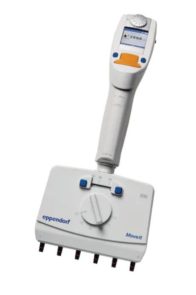 图片 Eppendorf Xplorer® plus Move It®, 6 道, 9 mm 吸嘴间距, 可调量程, 15 – 300 µL, 桔黄色