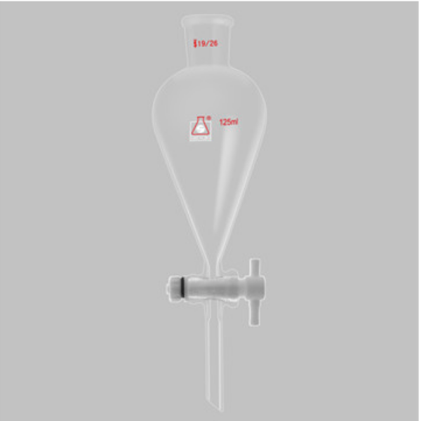 图片 聚四氟节门锥型分液漏斗容量500ml